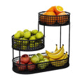 Multi-Layer Fruit Basket Storage Rack, 32 x 17 x 20cm - Black