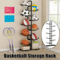 Multi-Layer Iron Frame Basketball Storage Rack for Sports Gear