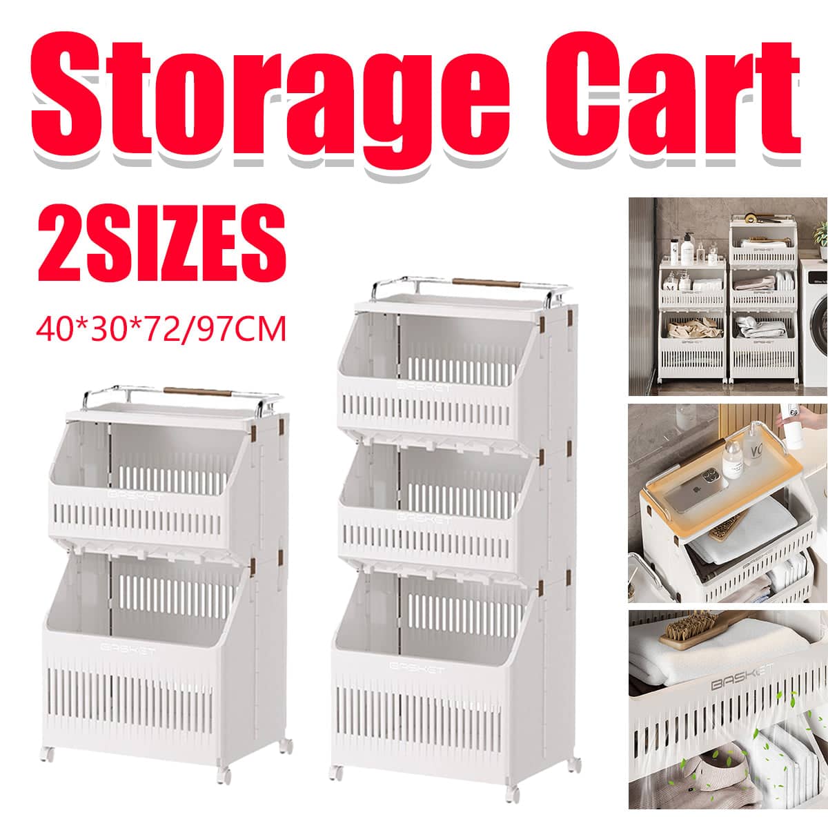 Multi Layer Laundry Hamper Storage Rack, Moisture Proof and Space Saving - 2 Tier - view 2