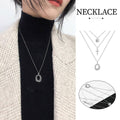 Multi-Layer Silver Chain Necklace for Women, Stacked Clavicle Chain with Pendants