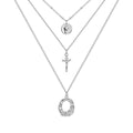 Multi-Layer Silver Chain Necklace for Women, Stacked Clavicle Chain with Pendants - view 2