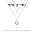 Multi-Layer Silver Chain Necklace for Women, Stacked Clavicle Chain with Pendants - view 4
