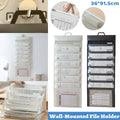 Multi-Layer Wall Mounted File Organiser, Accordion Document Storage - White - view 2