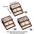 Multi Layer Wooden Jewellery Box Walnut Grain with Drawers - Grid Compartment Tray - view 4