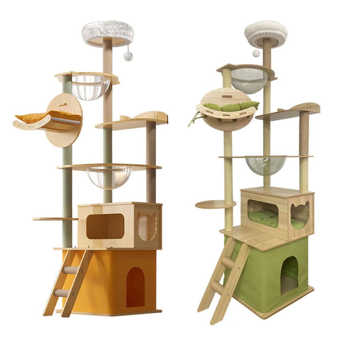 Multi-Level Cat Climbing Tree Tower with Hammock - Mustard Yellow - view 3