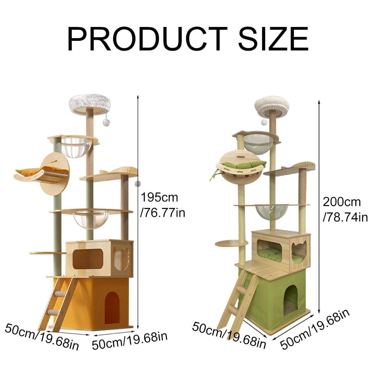 Multi-Level Cat Climbing Tree Tower with Hammock - Mustard Yellow - view 4