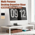 Multi Purpose Desktop Monitor Stand Riser for Desk Organiser Storage - Khaki - view 2