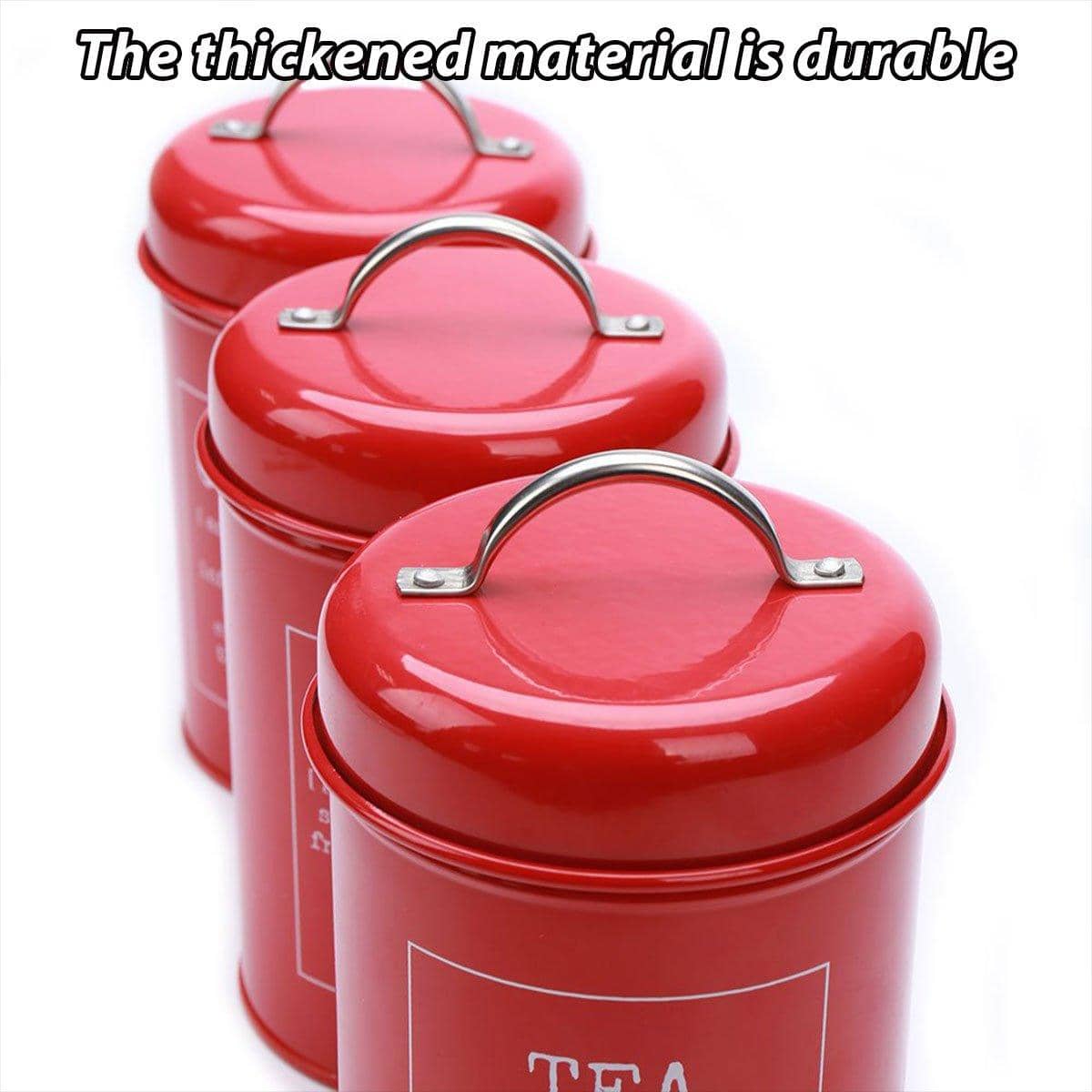 Multi-Purpose Sealed Jars with Airtight Lids - Red, 3 Pack - view 5