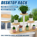 Multi-Tier Desktop Plant Stand Shelf, Steel and Solid Wood for Windowsills