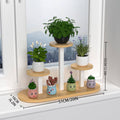 Multi-Tier Desktop Plant Stand Shelf, Steel and Solid Wood for Windowsills - view 3