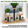 Multi-Tier Desktop Plant Stand Shelf, Steel and Solid Wood for Windowsills - view 4