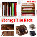 Multi Tier Fan Shaped Wood Desktop Storage Box, Document Organiser - Black - view 2