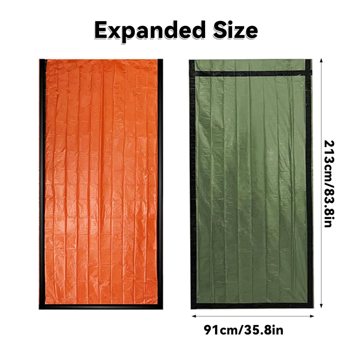 Multi-Use Emergency Blanket 213 x 91 cm for Camping and First Aid - Green - view 4