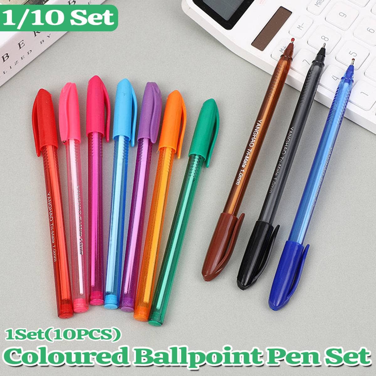 Multicolour Ballpoint Pen Set of 100 Multi Colour - 10 Sets - view 2