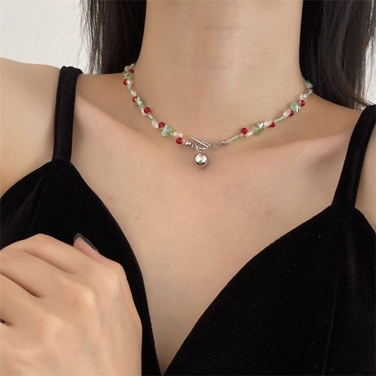 Multicolour Beaded Pendant Necklace, Fashion Jewellery for Women - view 3