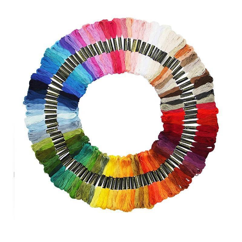 Multicolour Egyptian Cross Stitch Cotton Embroidery Floss, 100 Colours, Pack of 100