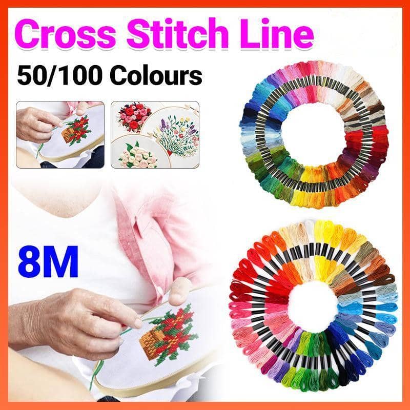 Multicolour Egyptian Cross Stitch Cotton Embroidery Floss, 100 Colours, Pack of 100 - view 2