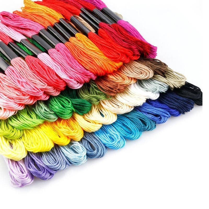 Multicolour Egyptian Cross Stitch Cotton Embroidery Floss, 100 Colours, Pack of 100 - view 3