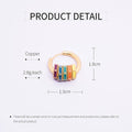 Multicolour Enamel Pendant Necklace, 7 Rings - 41 cm - view 4