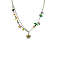 Multicolour Flower Smiley Necklace with Copper Chain and Glass Beads - view 2