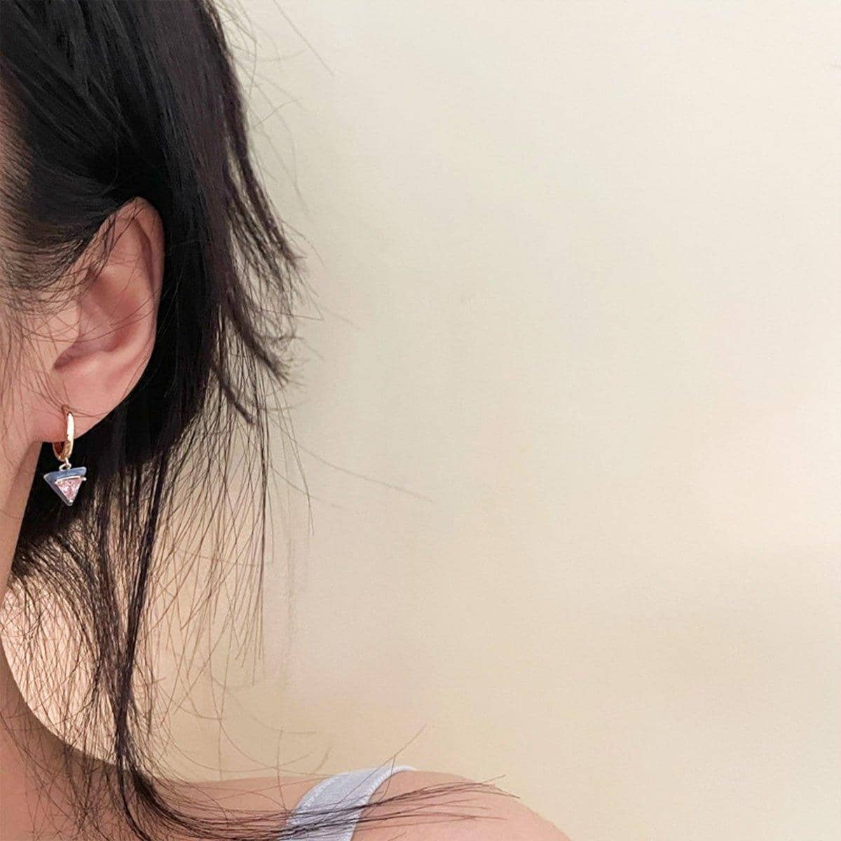 Multicolour Geometric Drop Earrings, Set of 6 with Glazed Zircon - view 5
