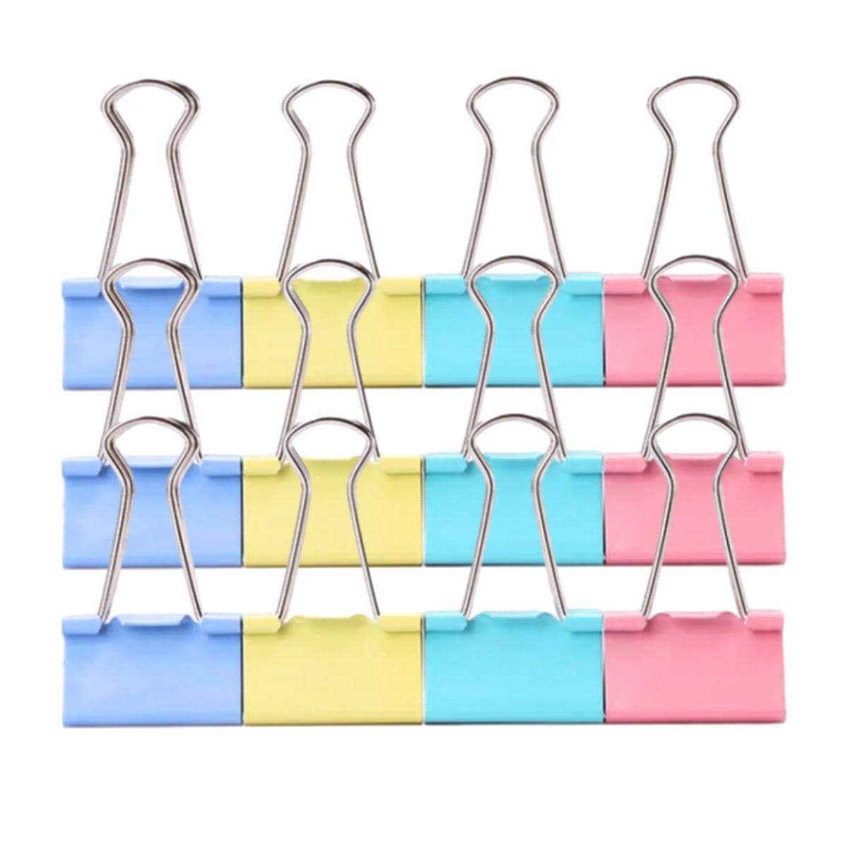 Multicolour Long Tail Binder Clips Pack of 12, 51mm Tempered Steel for Office - view 2