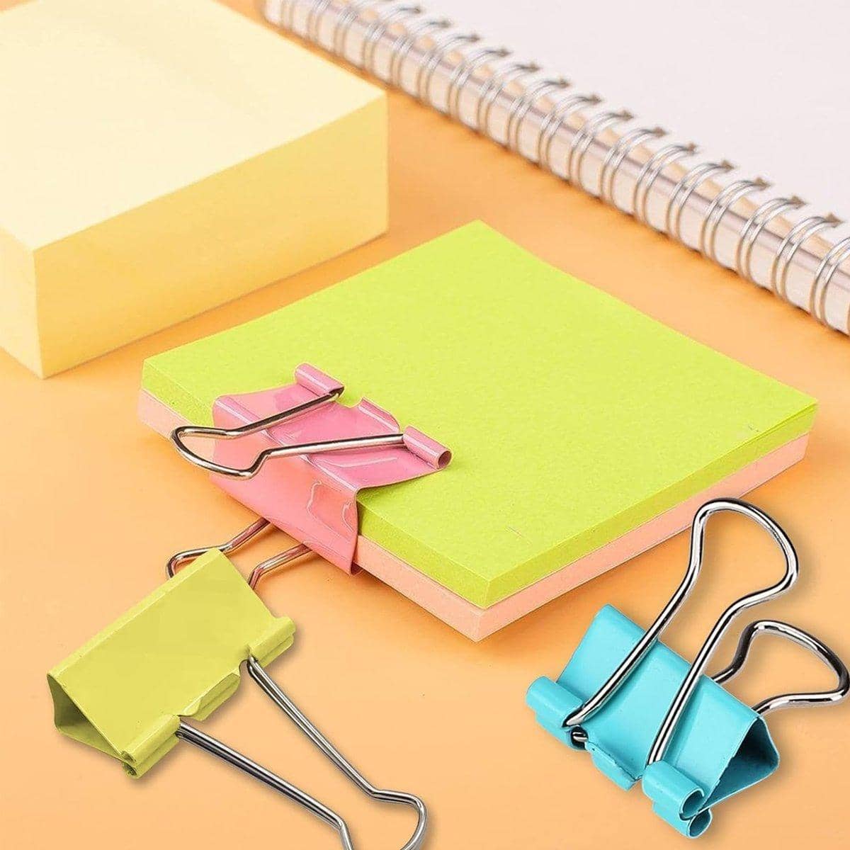 Multicolour Long Tail Binder Clips Pack of 12, 51mm Tempered Steel for Office - view 5