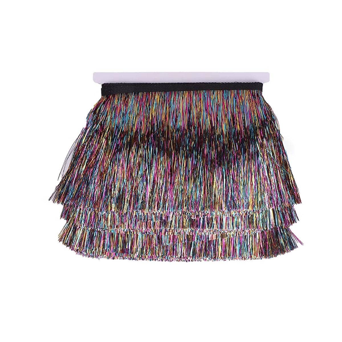 Multicolour Metallic Tassel Fringe Trim Roll, 10 m x 15 cm - view 2