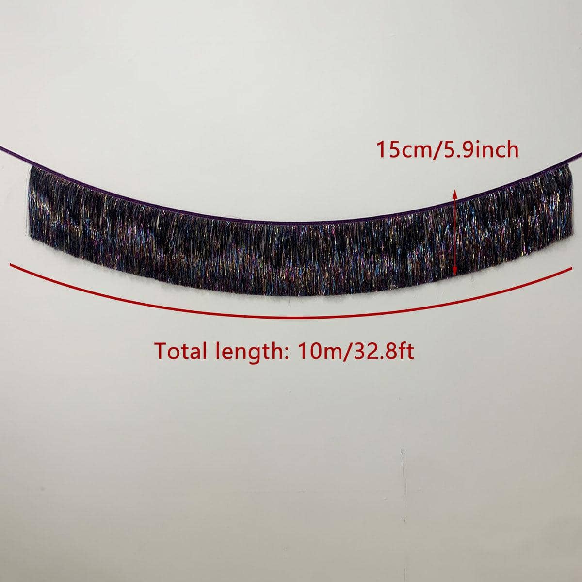 Multicolour Metallic Tassel Fringe Trim Roll, 10 m x 15 cm - view 3