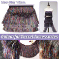 Multicolour Metallic Tassel Fringe Trim Roll, 10 m x 15 cm - view 4