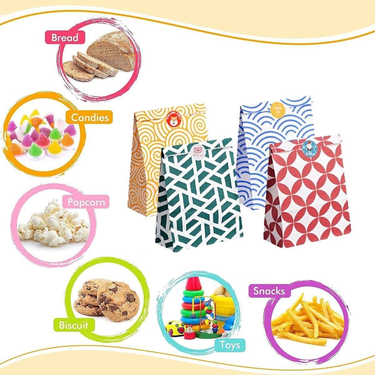 Multicolour Paper Party Favour Bags for Cakes and Cookies, Pack of 40 - view 5