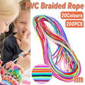 Multicolour PVC Braided Rope for Bracelet Making, 1 m Long, 200 Pieces