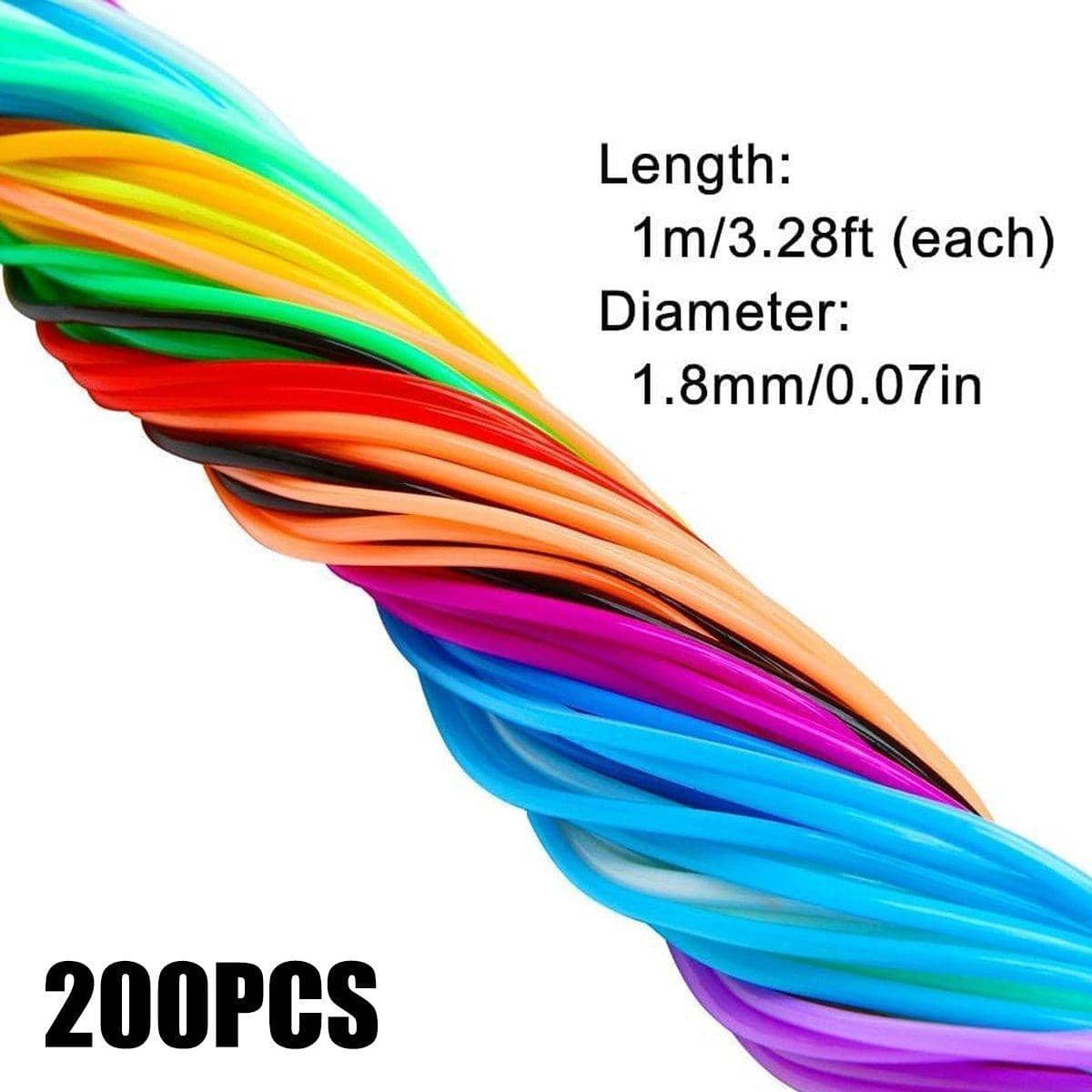 Multicolour PVC Braided Rope for Bracelet Making, 1 m Long, 200 Pieces - view 3