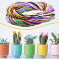 Multicolour PVC Braided Rope for Bracelet Making, 1 m Long, 200 Pieces - view 5