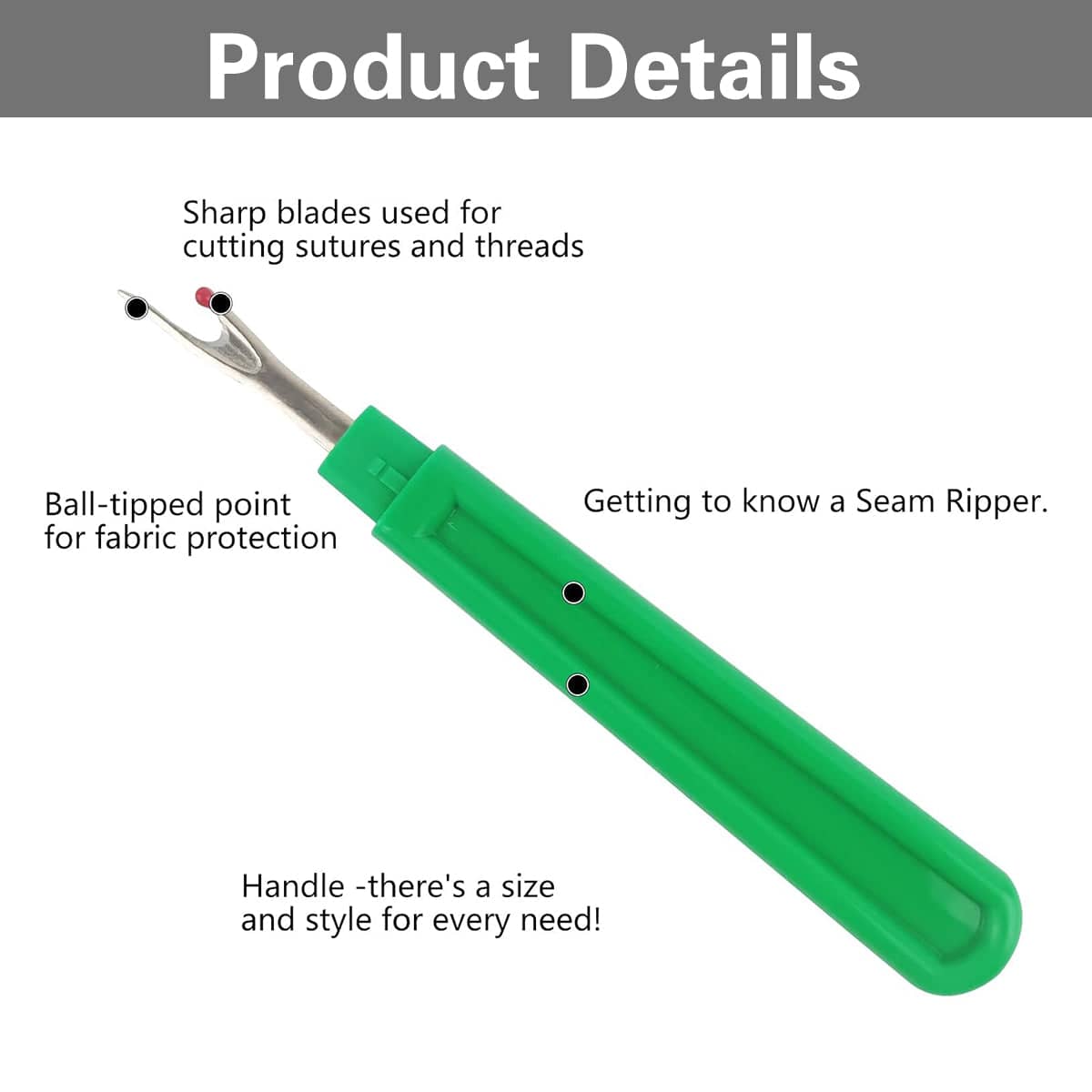 Multicolour Seam Ripper Set with Thread Snips - Set of 5 - view 4