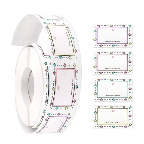 Multicolour Star Border Name Label Stickers, 50 x 30 mm, 500 per Roll - view 2