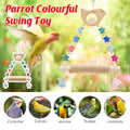 Multicolour Star Parrot Swing Toy with Rope Perch for Budgies, Cockatiels and Lovebirds