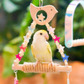 Multicolour Star Parrot Swing Toy with Rope Perch for Budgies, Cockatiels and Lovebirds - view 5