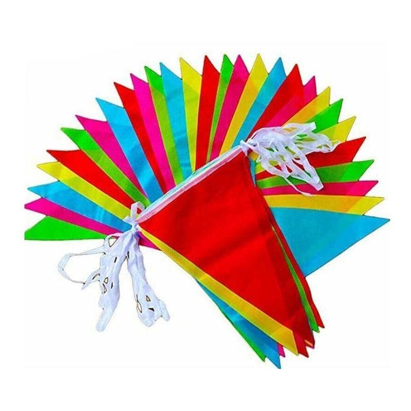 Multicolour Triangle Flag Bunting 240 m, 30 Pieces of 8 m for Weddings and Parties