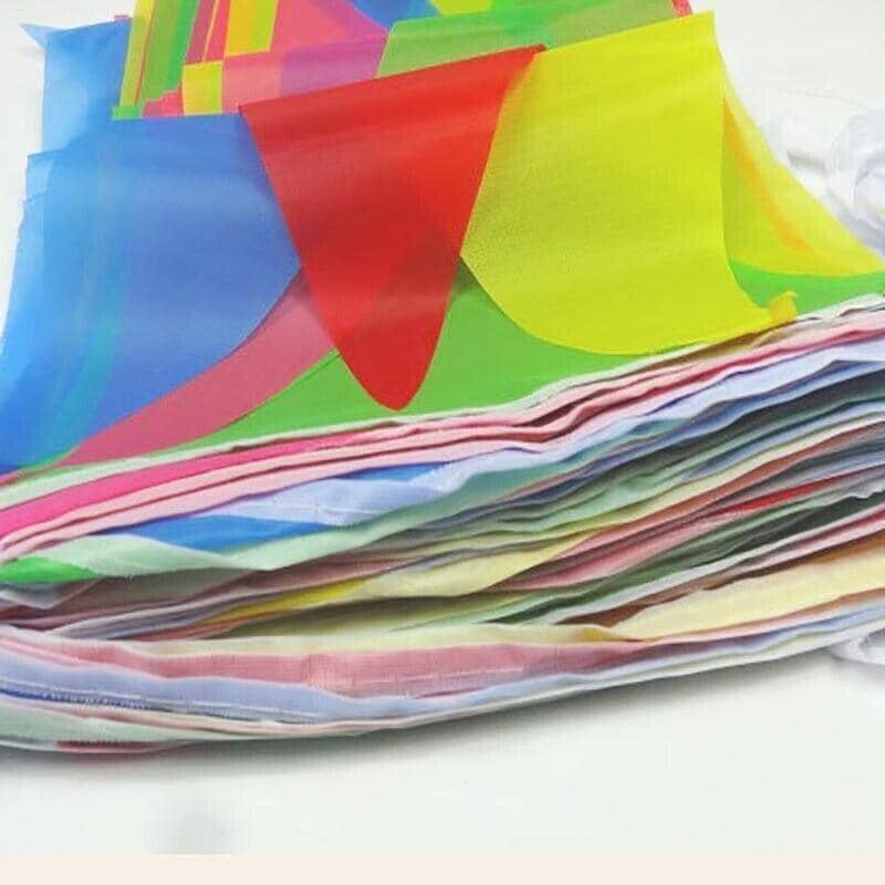Multicolour Triangle Flag Bunting 240 m, 30 Pieces of 8 m for Weddings and Parties - view 5