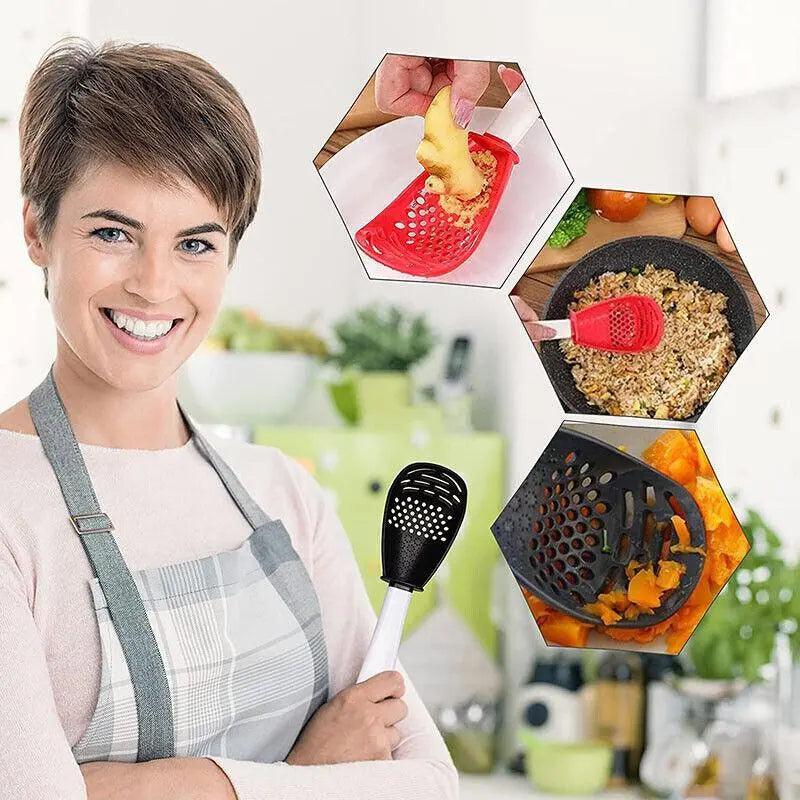 Multifunction Cooking Spoon Non-Stick, 22.5 x 7cm - Red - view 10