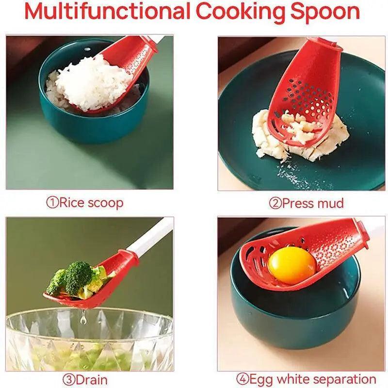 Multifunction Cooking Spoon Non-Stick, 22.5 x 7cm - Red - view 7