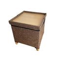 Multifunction Storage Stool Shoe Changing Bench with Padded Seat and Wooden Lid - Brown