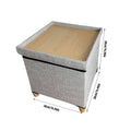 Multifunction Storage Stool Shoe Changing Bench with Padded Seat and Wooden Lid - Brown - view 4