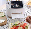 Multifunction Tissue Box Cover Holder with Top Storage Tray - White - view 4