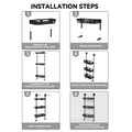 Multifunctional Bathroom Storage Rack Rustproof PP for Shampoo, Soap and Towels - Black - view 5