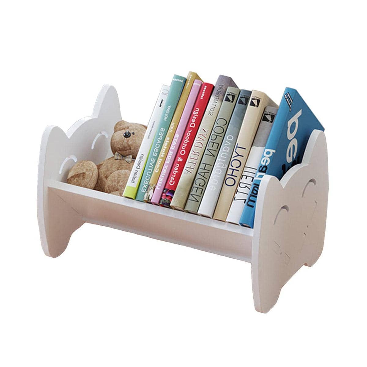 Multifunctional Book Organiser - Desktop Shelf Storage Bookcase, White - view 2