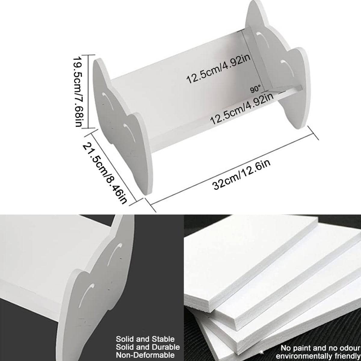 Multifunctional Book Organiser - Desktop Shelf Storage Bookcase, White - view 3