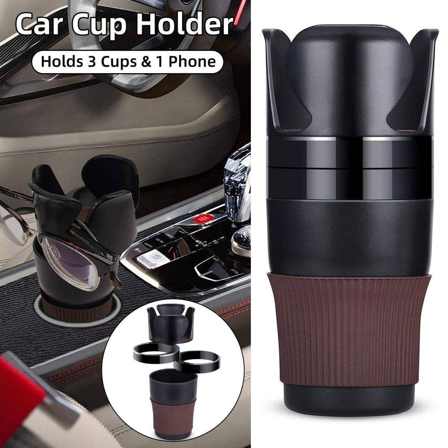 Multifunctional Car Cup Holder and Storage Organiser, Black