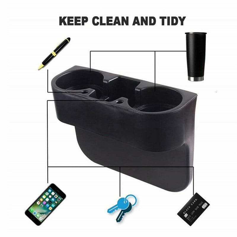 Multifunctional Car Seat Gap Cup Holder for Bottles, Snacks and Accessories - Black - view 5
